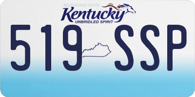 KY license plate 519SSP