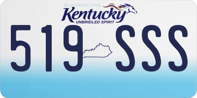 KY license plate 519SSS