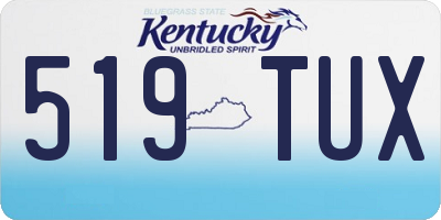 KY license plate 519TUX