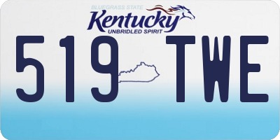 KY license plate 519TWE