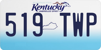 KY license plate 519TWP