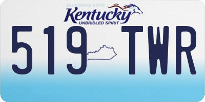 KY license plate 519TWR