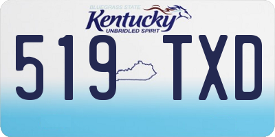 KY license plate 519TXD