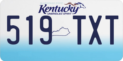 KY license plate 519TXT