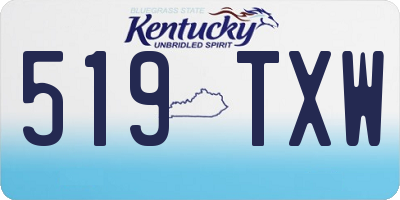 KY license plate 519TXW