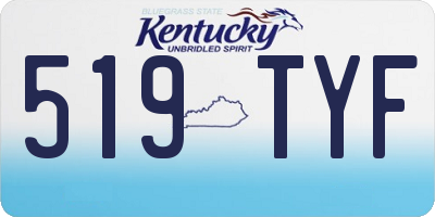 KY license plate 519TYF