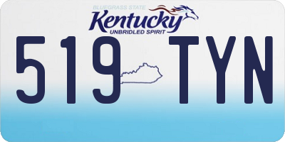 KY license plate 519TYN