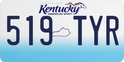 KY license plate 519TYR