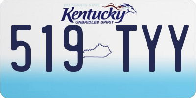 KY license plate 519TYY
