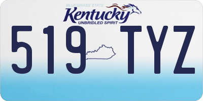 KY license plate 519TYZ