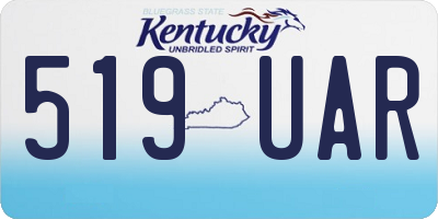 KY license plate 519UAR