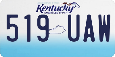 KY license plate 519UAW