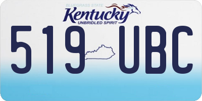 KY license plate 519UBC