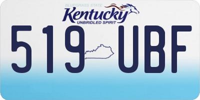 KY license plate 519UBF
