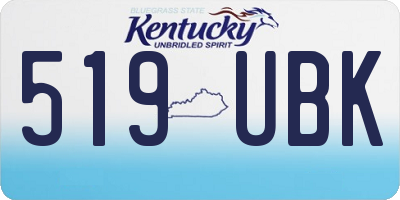 KY license plate 519UBK
