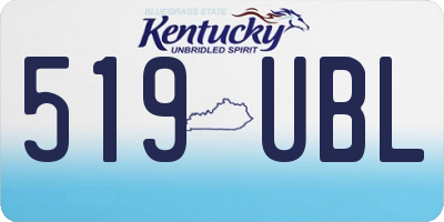 KY license plate 519UBL