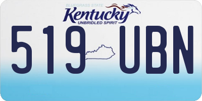 KY license plate 519UBN