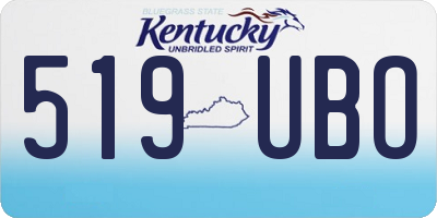 KY license plate 519UBO