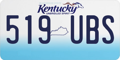 KY license plate 519UBS