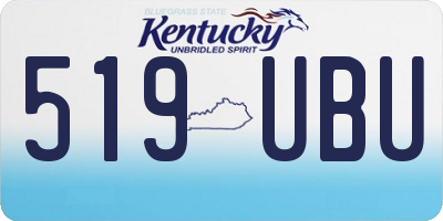 KY license plate 519UBU