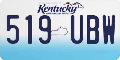 KY license plate 519UBW