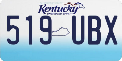 KY license plate 519UBX