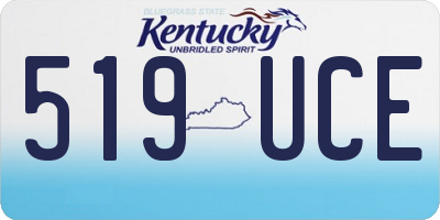 KY license plate 519UCE