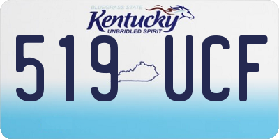 KY license plate 519UCF