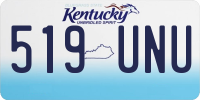 KY license plate 519UNU