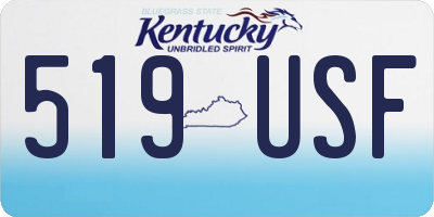 KY license plate 519USF