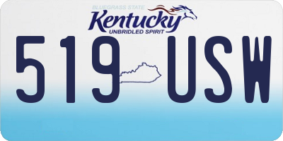KY license plate 519USW