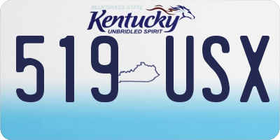 KY license plate 519USX