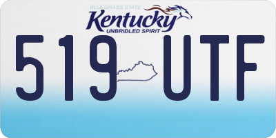 KY license plate 519UTF