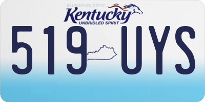 KY license plate 519UYS