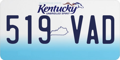 KY license plate 519VAD