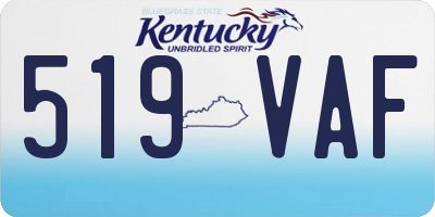 KY license plate 519VAF