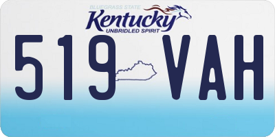 KY license plate 519VAH