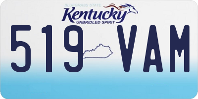 KY license plate 519VAM