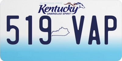 KY license plate 519VAP