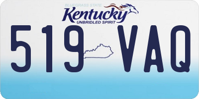 KY license plate 519VAQ