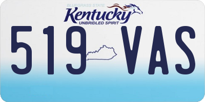 KY license plate 519VAS