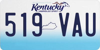 KY license plate 519VAU