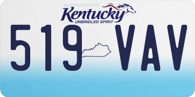 KY license plate 519VAV