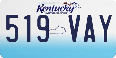 KY license plate 519VAY