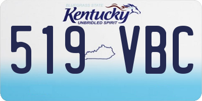 KY license plate 519VBC