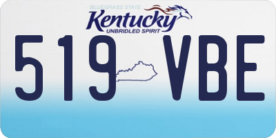 KY license plate 519VBE