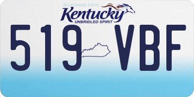KY license plate 519VBF
