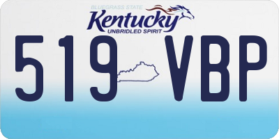 KY license plate 519VBP