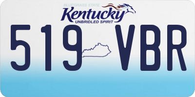KY license plate 519VBR