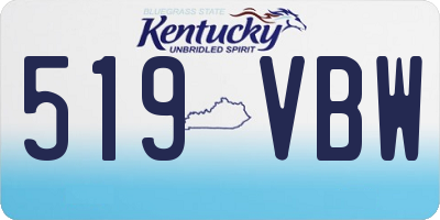 KY license plate 519VBW